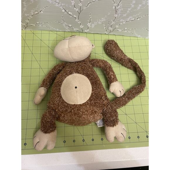 Jellycat Tumtum Tum Tum Monkey Brown Tan Suede Tummy Chimpanzee Ape Long Tail - Picture 10 of 11